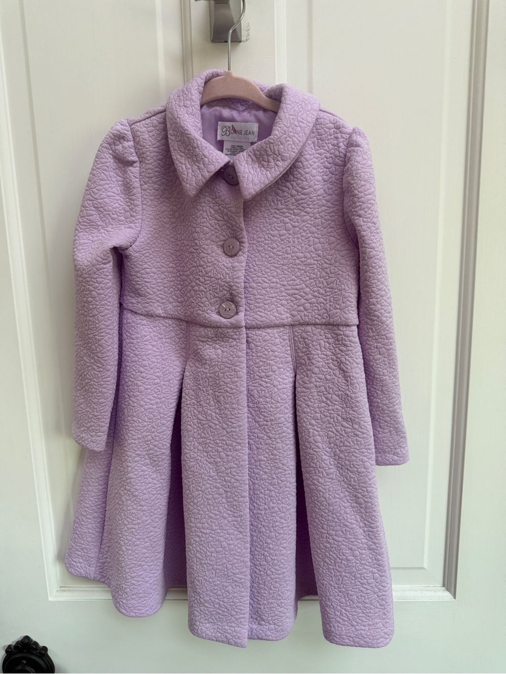 Bonnie Jean 4T Girls Lilac Purple Textured Pea Coat Formal Coat